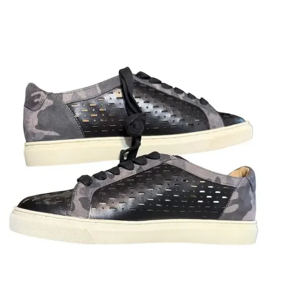 GILI Women’s Adalie Lace Up Sneakers Black Perforated Camo Trim Size 8M NWB - Picture 9 of 16